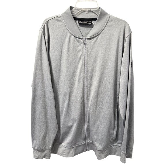 Under Armour Mens Gray Full-Zip Jacket XXL Loose Fit Lightweight ColdGear - Picture 1 of 12